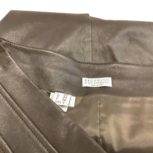 BRUNELLO CUCINELLI - Brunello Cucinelli Leather Skirt - Encore Consignment